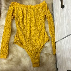 Yellow mustard bodysuit size small